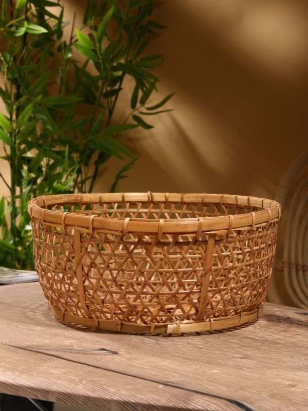 Корзина плетёная "Клоус" бамбук 32х32х13 см, светлая