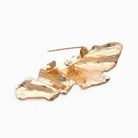 Брошь корейский стиль "Мятая" цвет золото