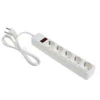 Сетевой фильтр СТАРТ, 5 розеток, 1,5 м, 10А, ПВС 3*0,75 мм2, с з/з, с выкл, IP 20, белый