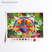 Мозаика стикерная &laquo;Павлин&raquo; блестки, стразы