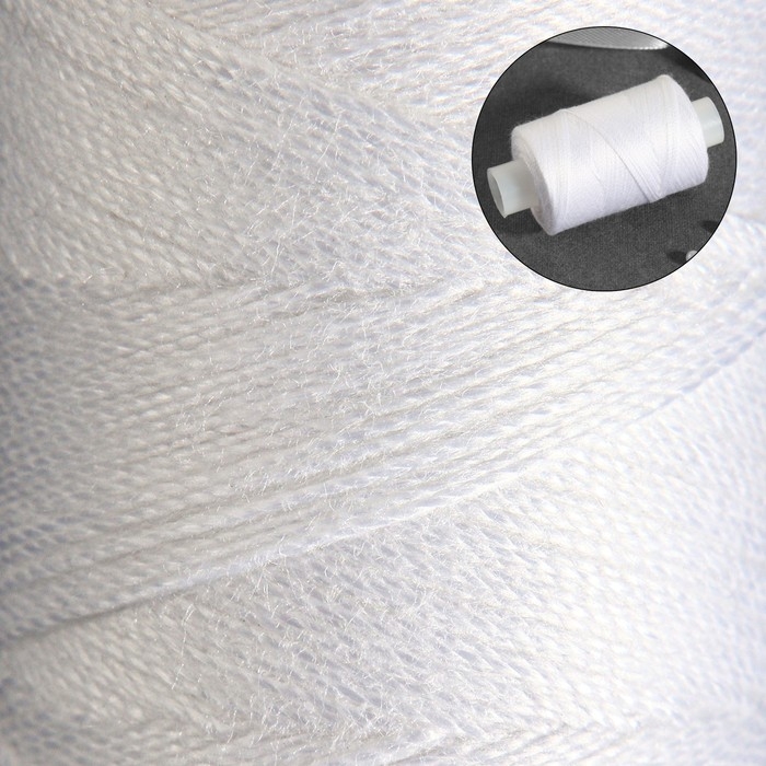 Нитки 100ЛХ, 200 м, цвет белый №0101, цена за 1 штуку