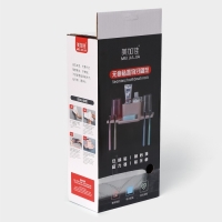 Держатель для зубных щеток настенный, с 2 стаканами на липучках, 31&times;9&times;14 см, цвет белый