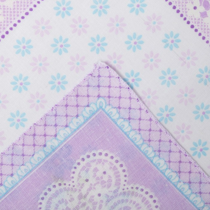 Платки носовые женские Этель "Нежность" 30*30 см, (набор 12 шт), рис. МИКС,100% хл