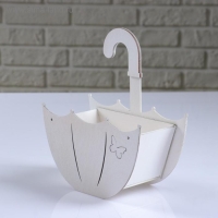 Кашпо деревянное "Зонтик с подвесом", белый, 19&times;9&times;21.5 см