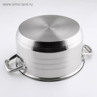 Кастрюля &laquo;Элис&raquo;, 5,5 л, d=24 см, стеклянная крышка, капсульное дно, индукция