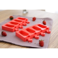 Форма для мороженого Доляна &laquo;Эскимо в глазури&raquo;, силикон, 18,5&times;12,3&times;2,5 см, 4 ячейки, цвет МИКС