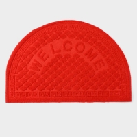 Коврик влаговпитывающий придверный полукруглый без окантовки Доляна &laquo;Спираль&raquo;, 38&times;58 см, цвет МИКС