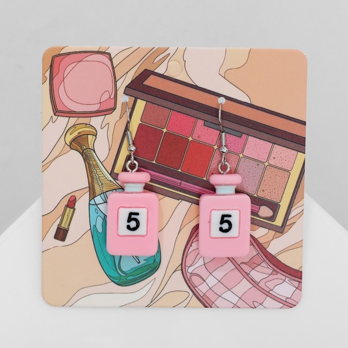 Серьги ассорти &laquo;Радость&raquo; духи, цвет бело-розовый в серебре