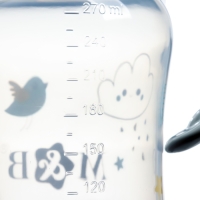 Поильник - непроливайка детский с мягким носиком &laquo;M&B&raquo;, 270 мл., с ручками, цвет серый