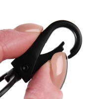 Карабин металлический, 52 &times; 45 мм / 38 &times; 3,5 мм, 3 шт, цвет матовый чёрный