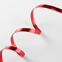 Косая бейка, кожзам, 8 мм &times; 10 &plusmn; 1 м, цвет красный