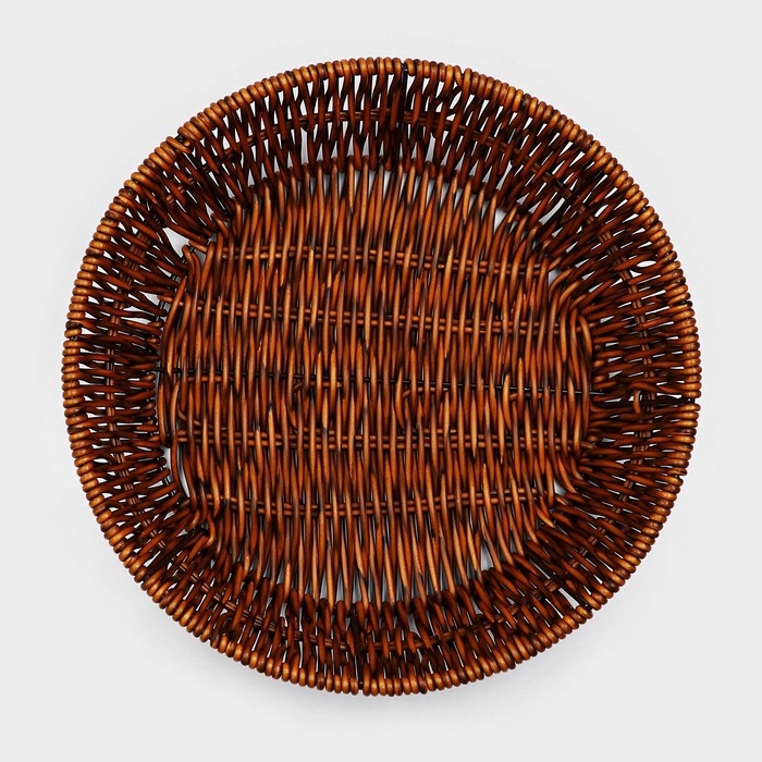Корзинка для подачи Доляна &laquo;Огайо&raquo;, d=25,5 см, круглая, цвет коричневый