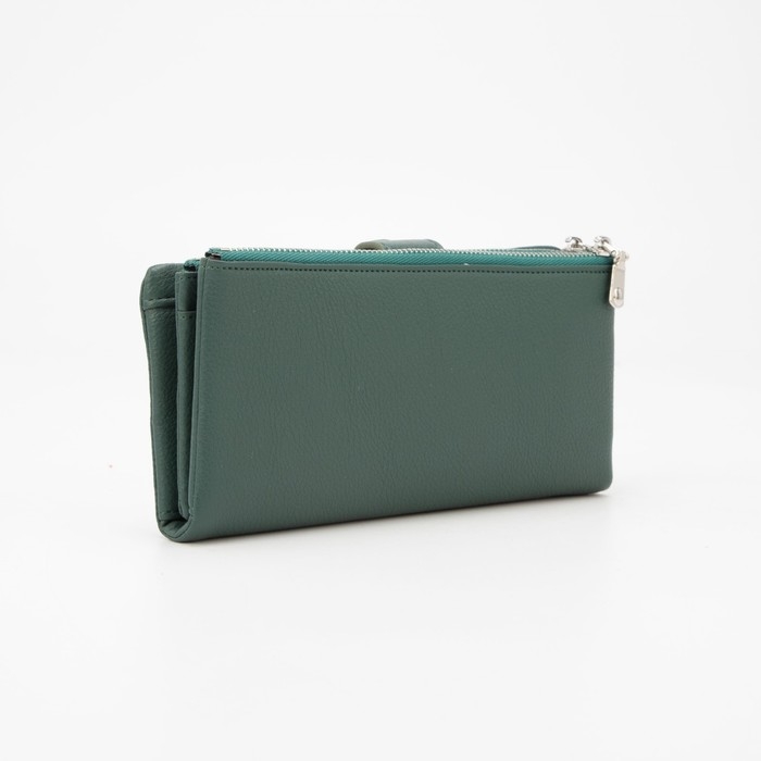 Кошелёк женский на магните, цвет зелёный