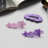 Зажим для волос &laquo;Джаннет&raquo; (набор 3 шт) 5 см, фиолетовый