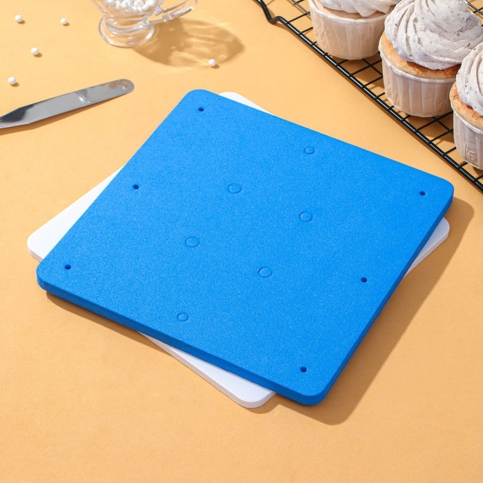 Набор матов для моделирования и сушки цветов из мастики Доляна, 20&times;20&times;3,5 см, 2 шт, цвет белый, синий