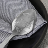 Ложка чайная с гравировкой &laquo;Super мужик&raquo;, на подарочной открытке, 3 х 14 см.