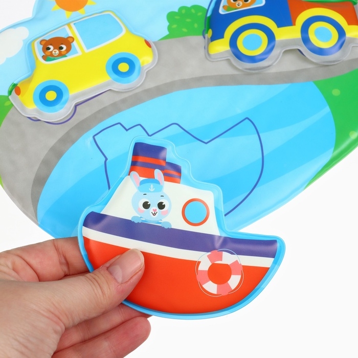 Набор для купания 3 в 1 Машинки: Пазл и развивающие игрушки Крошка Я