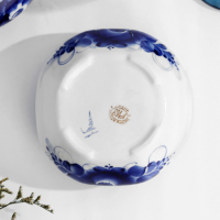 Миска-бульонница, гжель, фарфор, автор Окулова, 6х11 см