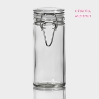Банка стеклянная для хранения сыпучих продуктов Доляна &laquo;Галерея&raquo;, 100 мл, 6,5&times;10,6 см, с бугельным замком