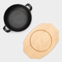 Сковорода чугунная Magma &laquo;Янсан&raquo;, 21,5&times;16,5&times;4,4 см, индукция, цвет чёрный