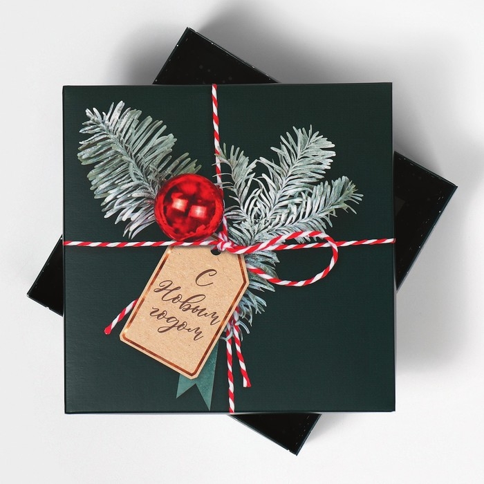 Коробка новогодняя складная &laquo;Новогодняя посылка&raquo;, 17 х 17 х 7 см, Новый год