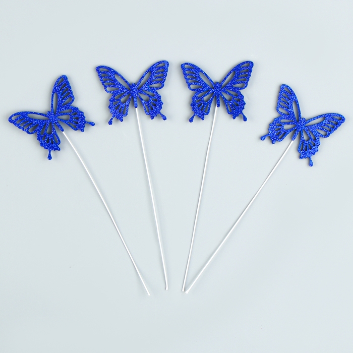 Набор топперов &laquo;Бабочки&raquo;, цвет синий