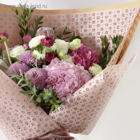 Фетр ламинированный с перфорацией "Цветочки", сиреневый, 57 см х 5 м