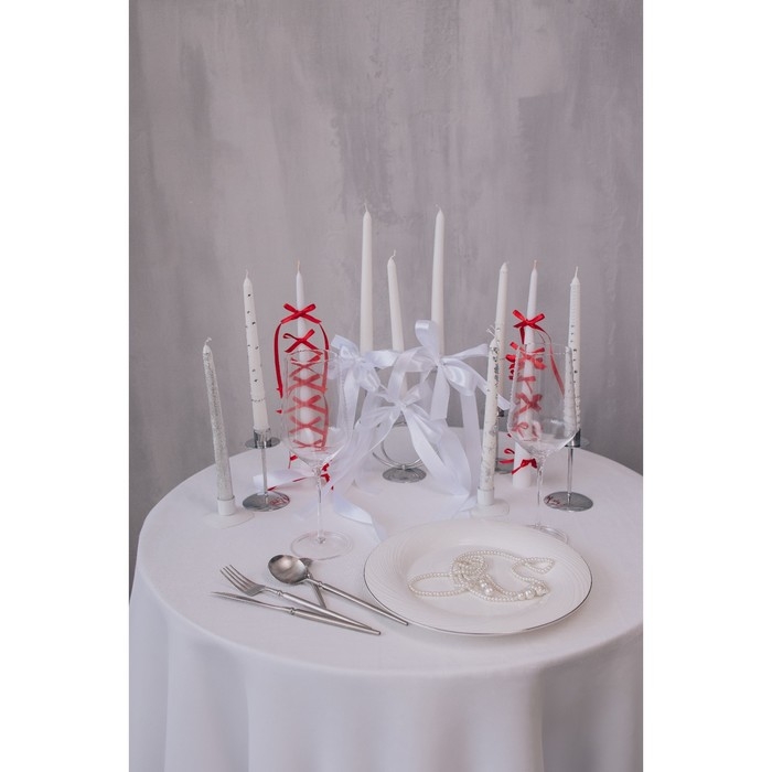 Набор Свечей витых, 2,2х 30 см, 4 штук, перламутровый металлик