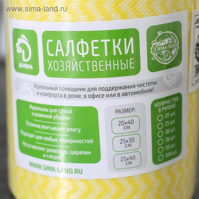 Салфетки для уборки универсальные в рулоне Доляна, 25&times;30 см, 100 шт, вискоза, цвет МИКС