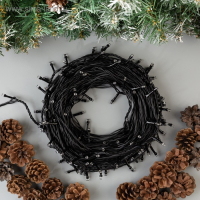 Гирлянда &laquo;Нить&raquo; 20 м, IP44, тёмная нить, 200 LED, свечение белое, 8 режимов, 220 В