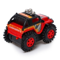 Джип-перевёртыш &laquo;Внедорожник&raquo;, работает от батареек, цвет красный