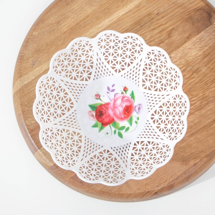 Ваза для хлеба и фруктов &laquo;Кубань. Сердце&raquo;, 18&times;4,5 см, белый, рисунок МИКС