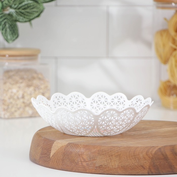 Ваза для хлеба и фруктов &laquo;Кубань. Сердце&raquo;, 18&times;4,5 см, белый, рисунок МИКС