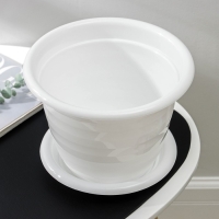 Горшок для цветов с поддоном &laquo;Виола&raquo;, 5 л, пластиковый, цвет белый