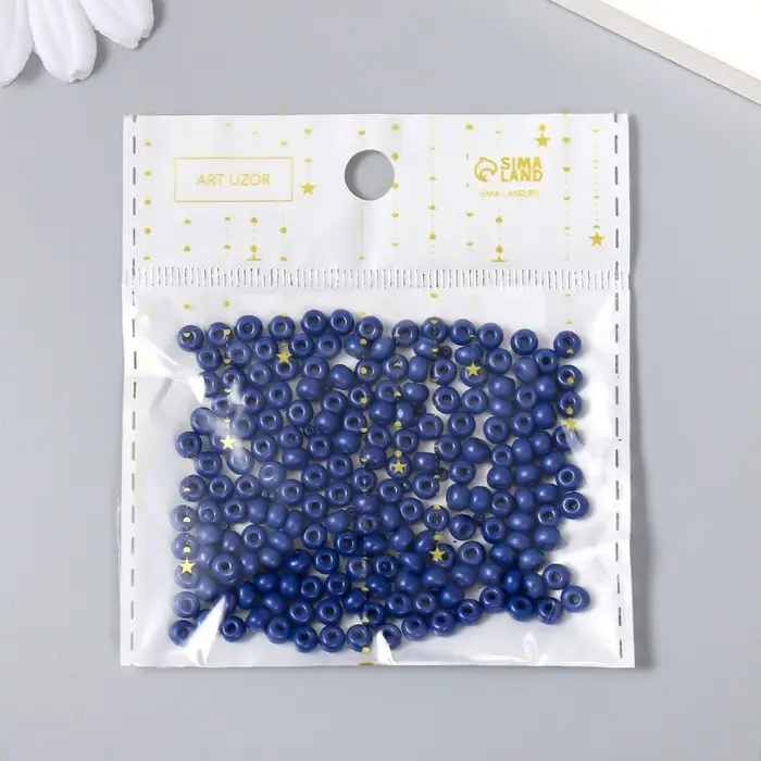 Бисер стекло 6/0 "Ультрамариновый" 15 гр