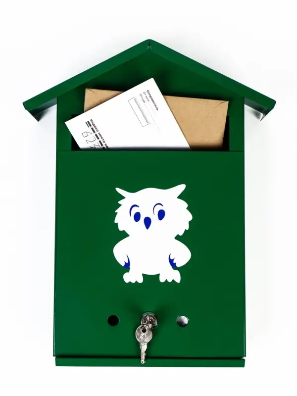 Ящик почтовый с замком, вертикальный "Филин", зеленый
