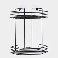 Полка для ванной угловая 2-х ярусная 20,5*20,5*31,5 см, цвет черный