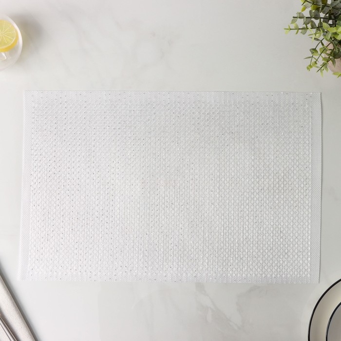 Салфетки сервировочные на стол Доляна, 4 шт, 45&times;30 см, ПВХ, цвет белый