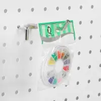 Крючок одинарный для металлической перфорированной панели, d=6 мм, L=10 см, шаг 25 мм, цвет хром