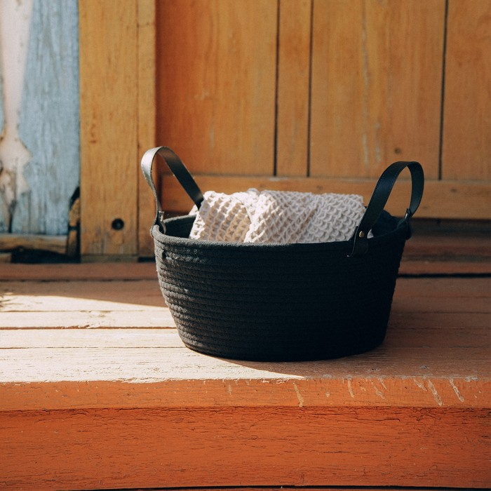 Корзина для хранения SL Home &laquo;Луиза&raquo;, плетёная ручной работы, 33&times;33&times;16 см, цвет чёрный