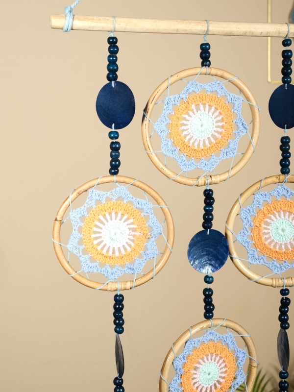 Ловец снов "Небесный покой" текстиль, ротанг 50х2х100 см