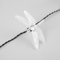 Гирлянда &laquo;Нить&raquo;, 4.5 м, с насадками в виде стрекоз, IP44, 30 LED, 2 режима, солнечная батарея, тёмная нить, свечение зелёное/аквамарин/жёлтое