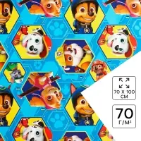 Бумага упаковочная, 70 х 100 см &laquo;Гонщик и Маршал&raquo;, Щенячий патруль