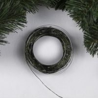 Гирлянда &laquo;Нить&raquo; 50 м роса, IP44, зелёная нить, 500 LED, свечение белое, 8 режимов, 31 В