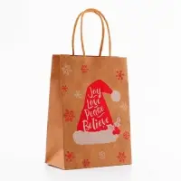 Пакет крафт с тиснением, круглая ручка, &laquo;Колпак&raquo; 15&times;21&times;8 см, 120 г