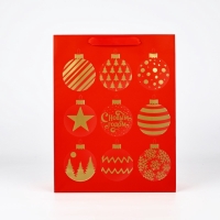 Пакет подарочный новогодний ламинированный &laquo;Шары&raquo;, L 31 х 40 х 11.5 см