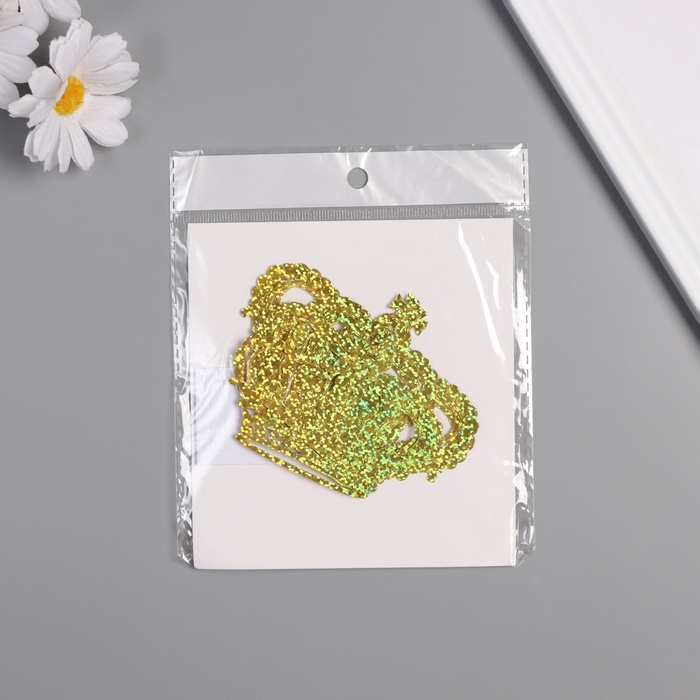 Наклейка бумага, пластик "Корона императора" голография золото набор 12 шт 3 размера