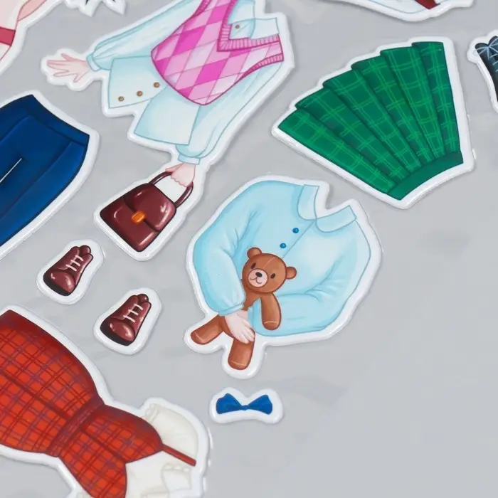 Наклейка-игра &laquo;Одень куклу. Школьный&raquo;, для скрапбукинга, творчества, пластик, 15&times;20 см