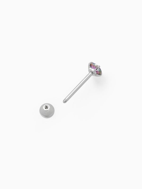 Пирсинг в язык &laquo;Штанга&raquo;, L=2,5 см, цвет бензин в серебре