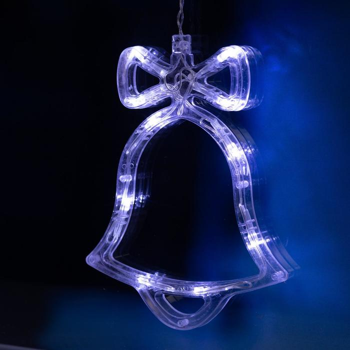 Гирлянда &laquo;Бахрома&raquo; 2.4 &times; 0.9 м с насадками &laquo;Колокольчики&raquo;, IP20, прозрачная нить, 138 LED, свечение белое, 8 режимов, 220 В